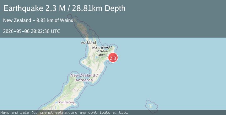 Map of off the east coast of the North Island of New Zealand