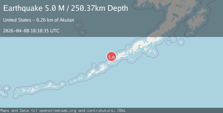 Map of Fox Islands, Aleutian Islands, Alaska