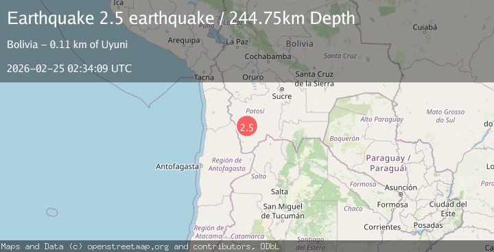 Map of Potosi, Bolivia