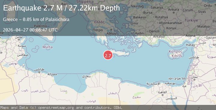 Map of Offshore Crete, Greece