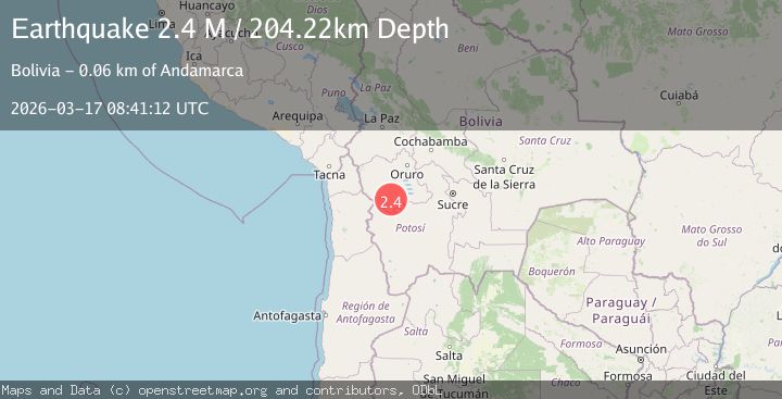 Map of Oruro, Bolivia