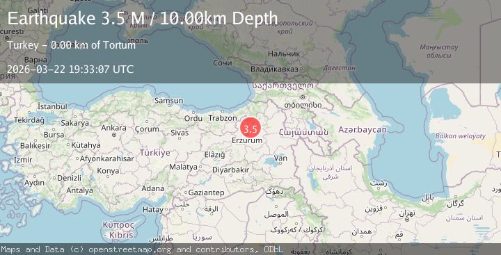 Map of Eastern Anatolia Region, Turkey