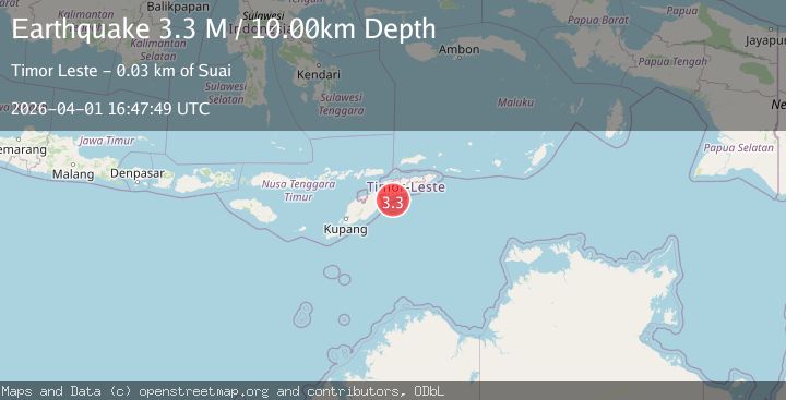 Map of Timor region, Indonesia