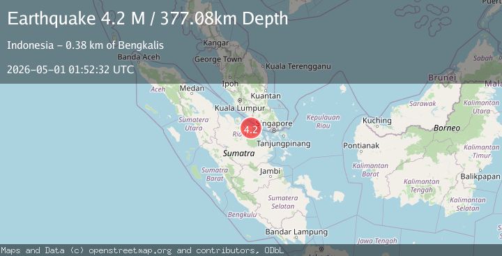 Map of northern Sumatra, Indonesia