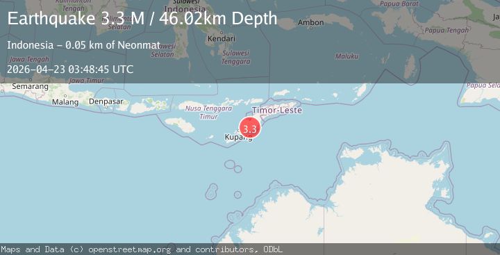 Map of Timor region, Indonesia