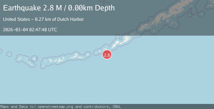Map of Fox Islands, Aleutian Islands, Alaska