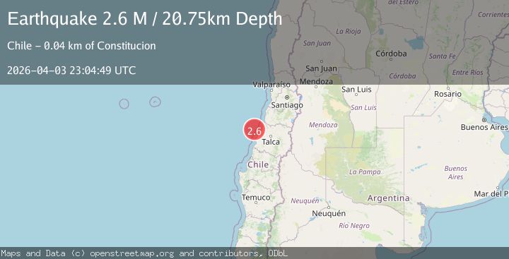 Map of offshore Maule, Chile