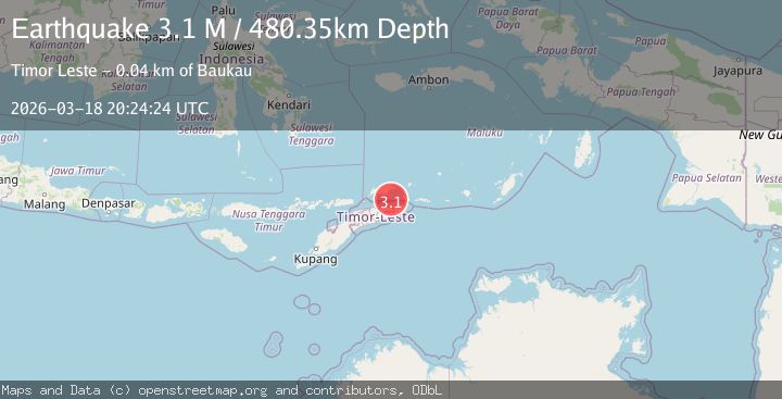Map of Timor region, Indonesia