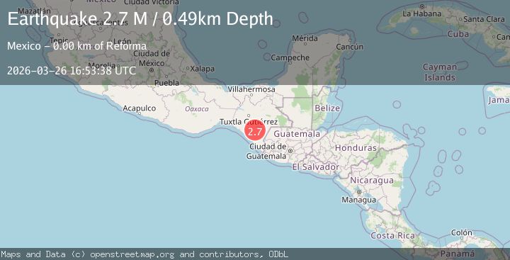 Map of Chiapas, Mexico