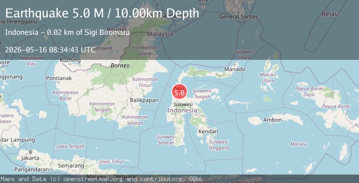 Map of Minahasa, Sulawesi, Indonesia