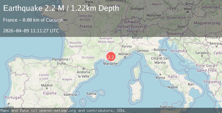 Map of near the south coast of France