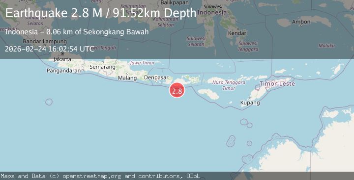 Map of Sumbawa region, Indonesia