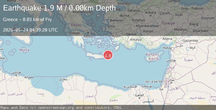 Map of Offshore Crete, Greece