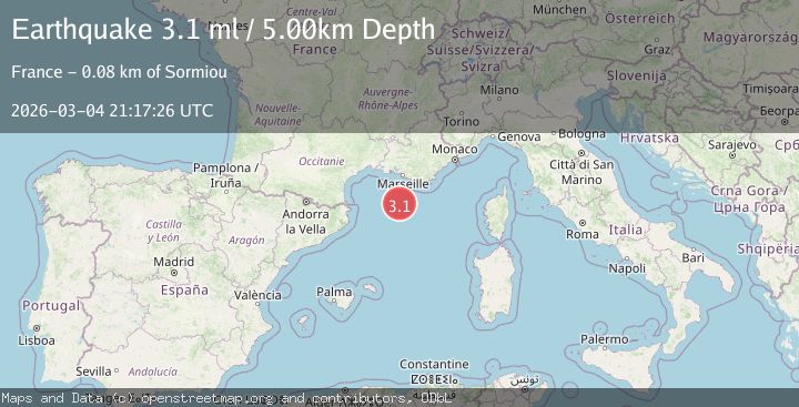 Map of western Mediterranean Sea