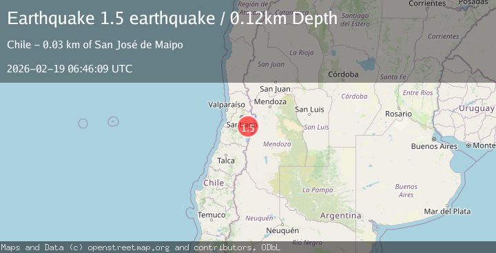 Map of Region Metropolitana, Chile