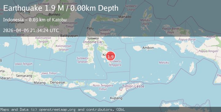 Map of Sulawesi, Indonesia
