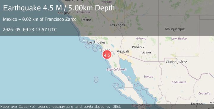 Map of California-Baja California border region