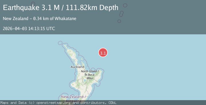 Map of off the east coast of the North Island of New Zealand