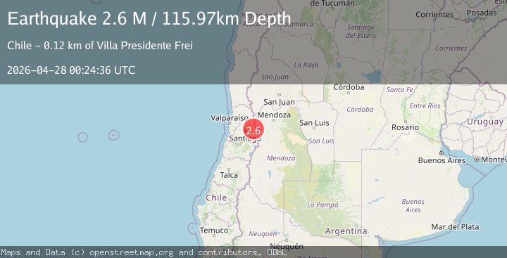 Map of Region Metropolitana, Chile