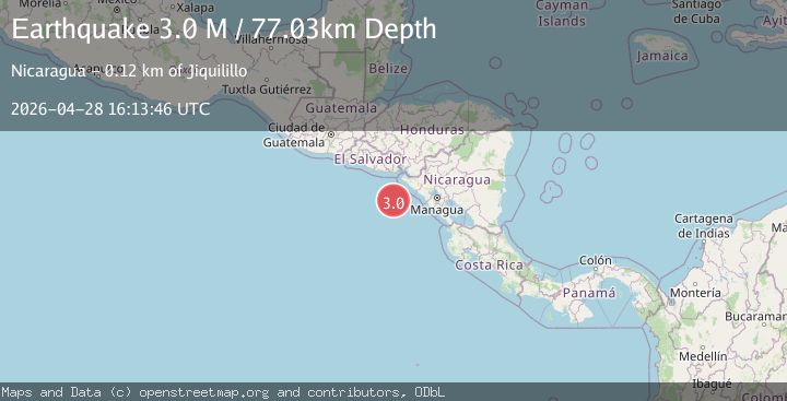 Map of off the coast of Central America