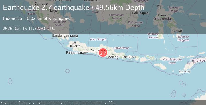 Map of Java, Indonesia