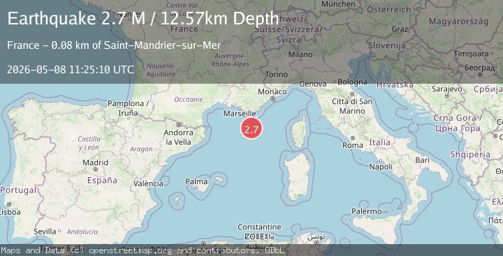Map of western Mediterranean Sea