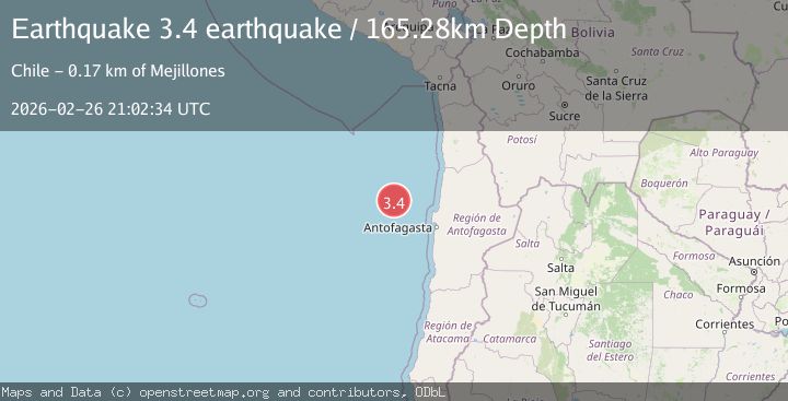 Map of off the coast of Antofagasta, Chile