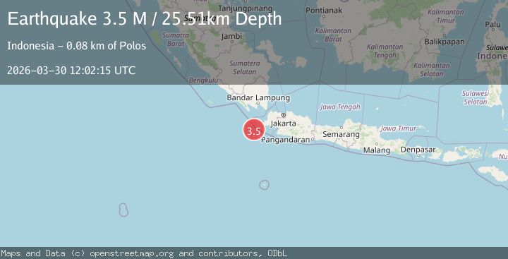 Map of southwest of Sumatra, Indonesia