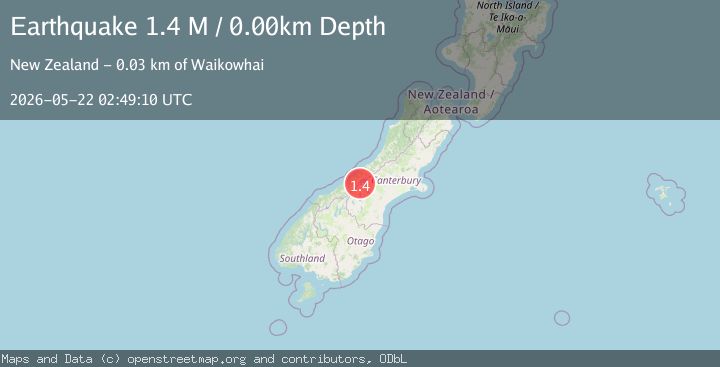 Map of Mackenzie District, New Zealand
