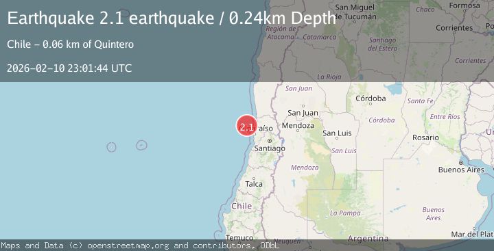 Map of offshore Valparaiso, Chile
