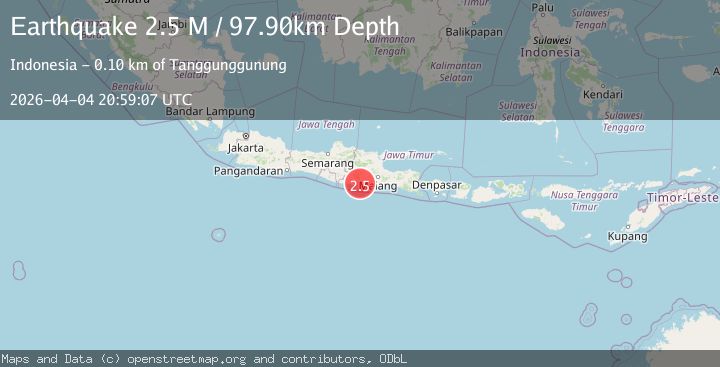 Map of Java, Indonesia