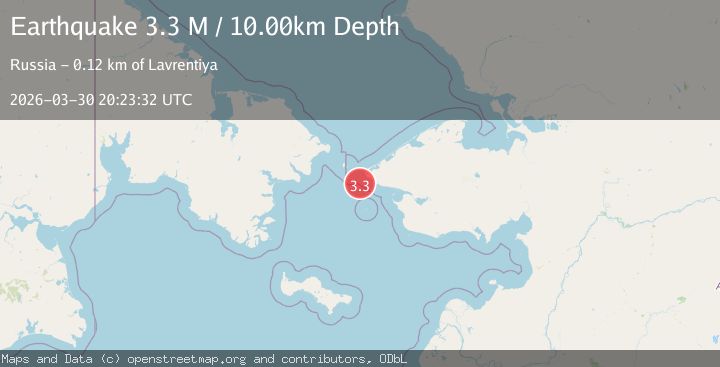 Map of Bering Strait