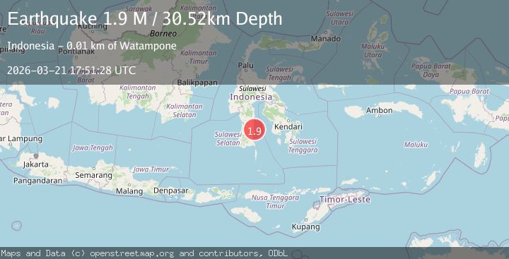 Map of Sulawesi, Indonesia