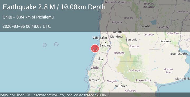 Map of offshore Libertador O'Higgins, Chile