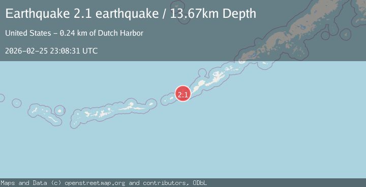 Map of Fox Islands, Aleutian Islands, Alaska