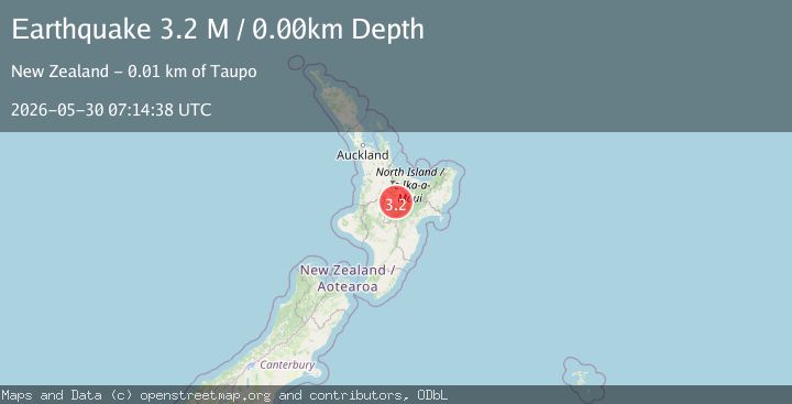 Map of Taupo District, New Zealand