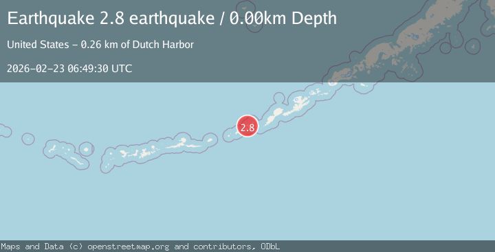 Map of Fox Islands, Aleutian Islands, Alaska