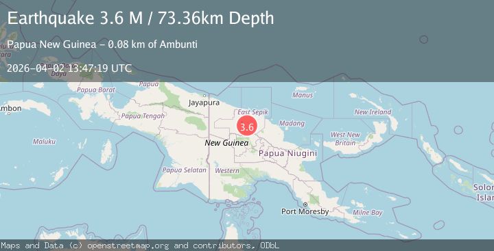 Map of New Guinea, Papua New Guinea
