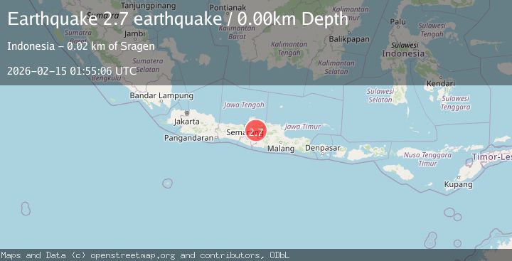 Map of Java, Indonesia