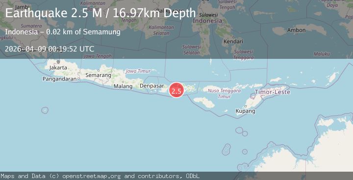 Map of Sumbawa region, Indonesia