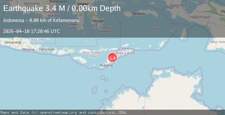 Map of Timor region, Indonesia