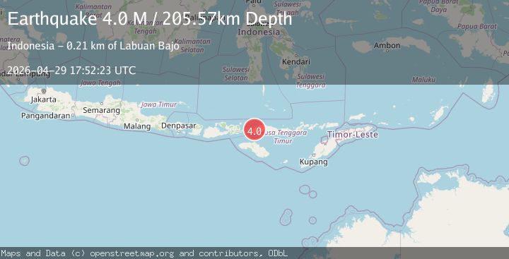 Map of Flores region, Indonesia