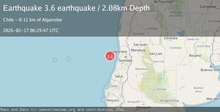 Map of off the coast of Valparaiso, Chile