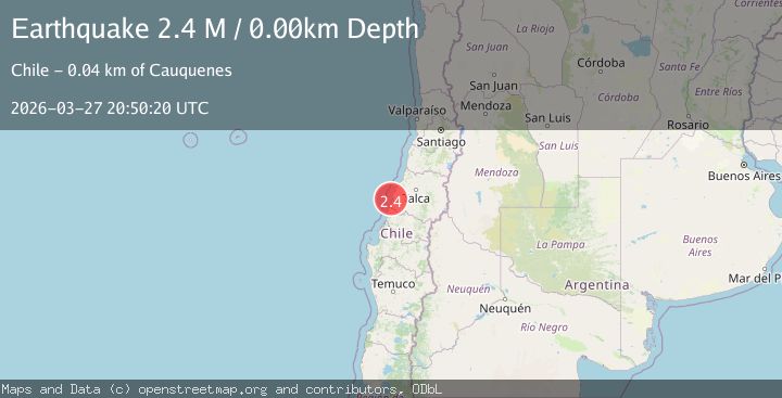 Map of offshore Maule, Chile