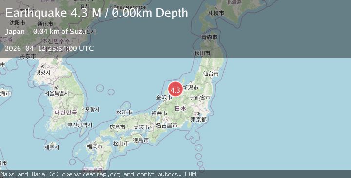 Map of near the west coast of Honshu, Japan