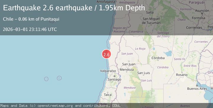 Map of offshore Coquimbo, Chile
