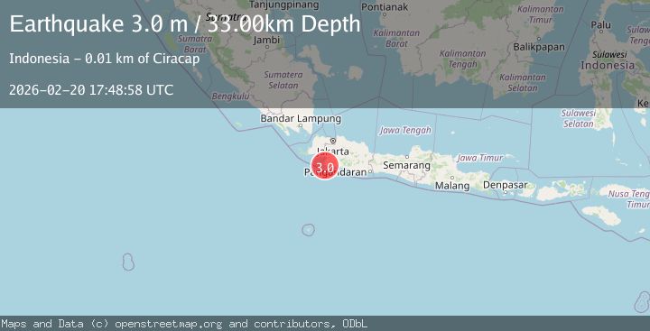 Map of Java, Indonesia