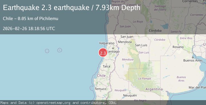 Map of offshore Libertador O'Higgins, Chile