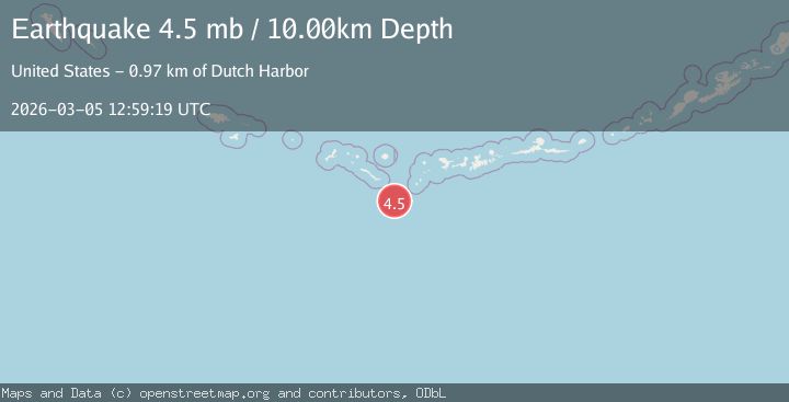 Map of Andreanof Islands, Aleutian Islands, Alaska
