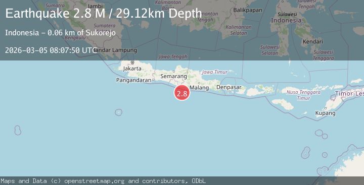 Map of Java, Indonesia
